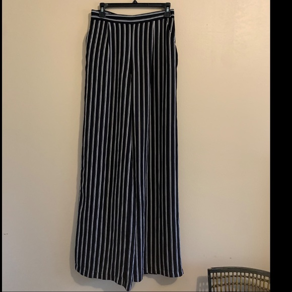 bebe Pants - Bebe striped wide leg pants